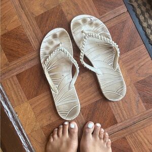 Well worn women’s slides. Mine